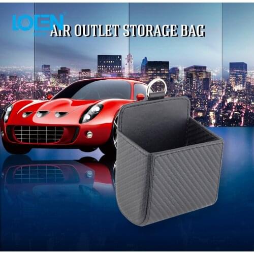 Car Organizer Storage Box Bag Air Outlet Dashboard Hanging Leather Universal Car Mobile Phone Holder Car Interior Accessories