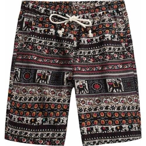 Brand 2018 Summer New Mens Bermuda Shorts Fashion Casual Loose Straight Floral Pattern Beach Shorts Male Plus Size 5XL Clothing