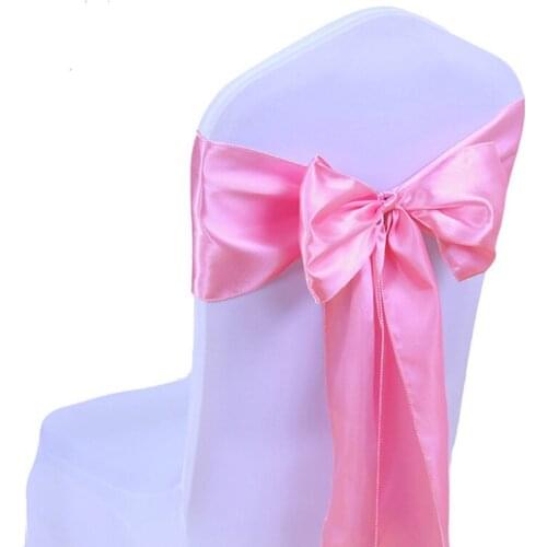 Satin Fabric Chair Sashes Wedding Party Christmas Cover Banquet Decoration Chair Band For Wedding Banquet Party Event Decor