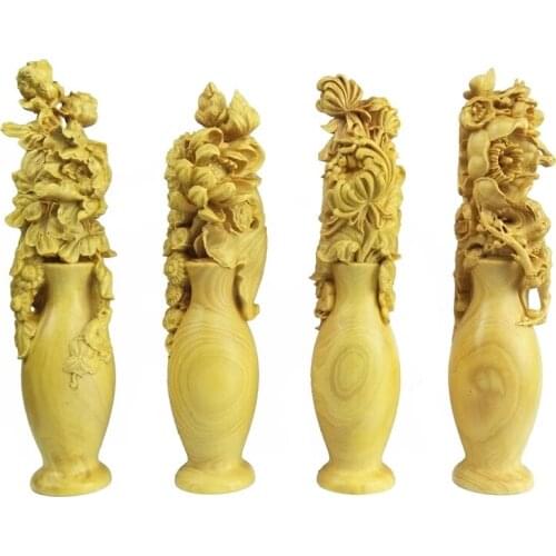 Wood flower Figurines Chinese Souvenir Home furnishings gift hand made gift statues for decoration