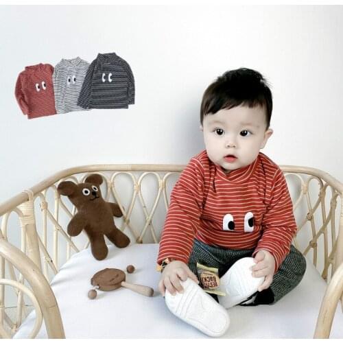 Baby Semi-high Collar with Autumn and Winter Bottoms Double-sided Warm Striped Male and Female Infants Wearing Bottoms