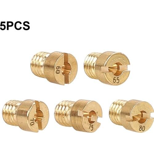 Dropshipping 5Pcs/Set Racing Carb Carburetor Jet Main Nozzle M4 Thread #60 65 70 75 80 For 50cc/ 60cc/ 80cc Motorized Bicycle