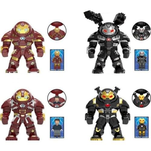 1Pcs The Avengers Anime Figures ABS Hulkbuster War Machine Dolls Assembled Building Blocks Children Puzzle Toys Gift