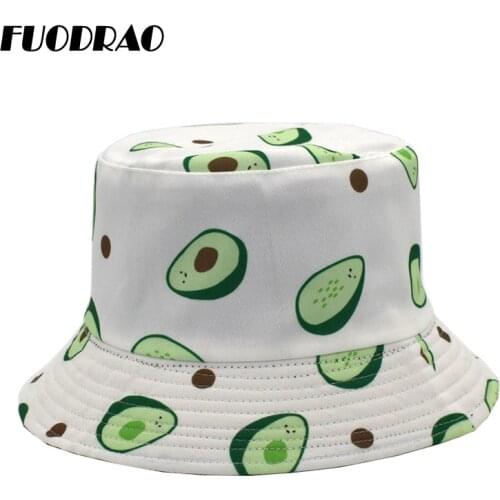 FUODRAO New Summer Bucket Hat Reversible Unisex Panama Women Print Sun Hat Men Outdoor Cotton Casual Fisherman Hats Caps M55
