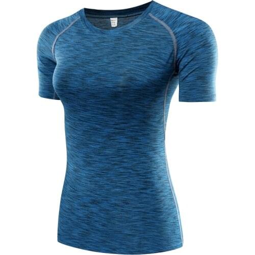 HOT2020 Summer women sweat high elastic sport fitness bodybuilding tight base snow soft Trainning Exercise T-shirts jersey