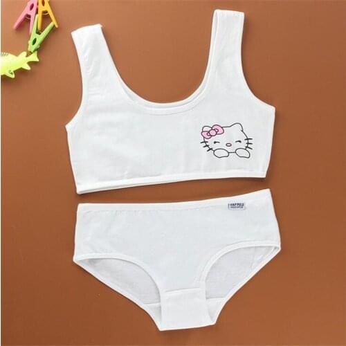 Cotton Training Bra Set for Girls Bras Children Bra for Teenagers Lingerie Teen Bra Set Teenage Underwear Girls 8-12 Years Old