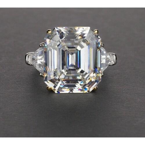 S925 Sterling Silver Ring Rectangular 14*16 Light Pink White Gemstone Ring 27 Karat Bride Wedding Luxury Jewelry