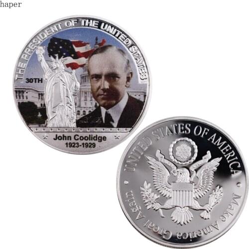 Creative Fathers Souvenir Gifts US 30th President Gift Coin Commemorative Artwork for Birthday Souvenirs