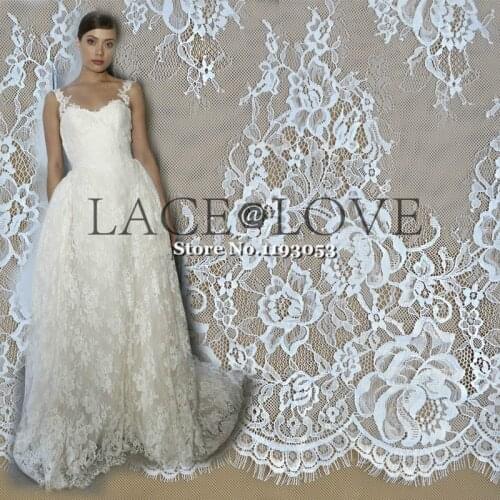 3Meter Exquisite Eyelash Lace 150CM White Lace Fabric Wholesale Prices To Do Wedding Dress Sexy Lingerie DIY Clothes Accessory