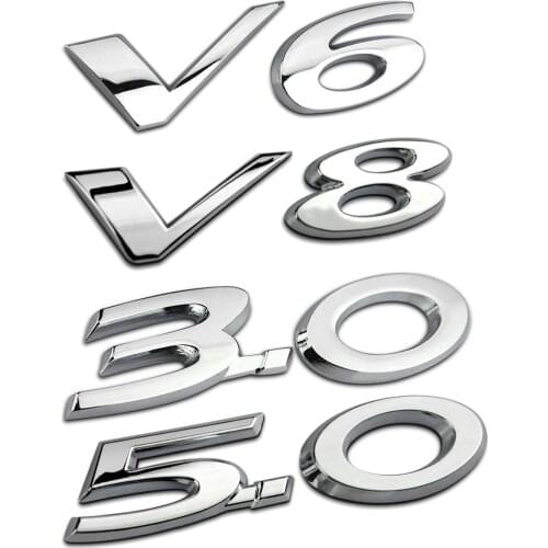 Metal 3.0 5.0 V6 V8 R S R-SPORT Logo Emblem Letter Sticker Car Tuning For Jaguar XF XE XJ F E I PACE F D C E X TYPE Fender Trunk