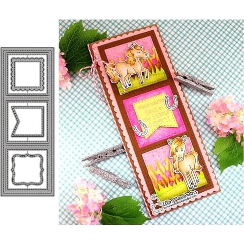 Long Rectangle Border Metal Cutting Dies for Scrapbooking Handmade Tools Mold Cut Stencil New DIY Card Make Mould Model Craft