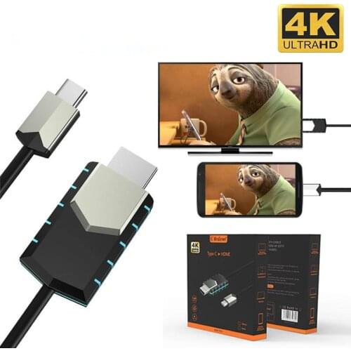 Full-HD Mirscreen New Cable TC03 Type-C to 4K HDMI-compatible Cable Instant Projection Connect Cell Phone to TV/GPS Navigation