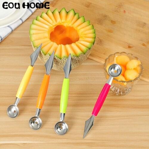 Ice Cream Dig Ball Scoop Spoon Baller DIY Assorted Cold Dishes Tool Watermelon Melon Dragon Fruit Carving Knife Cutter Gadge