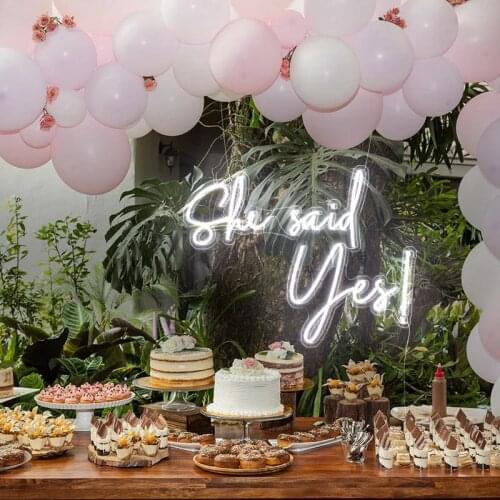 OHANEONK Custom She Said Yes Led Neon Sign Light for Home Marriage Party Wedding Decor Gift Letters Name logo Personalized