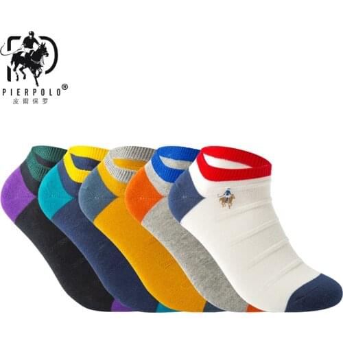 PIER POLO Brand Socks New Fashion Cotton Meia Casual Mens Socks Embroidery Colorful Happy Summer Socks