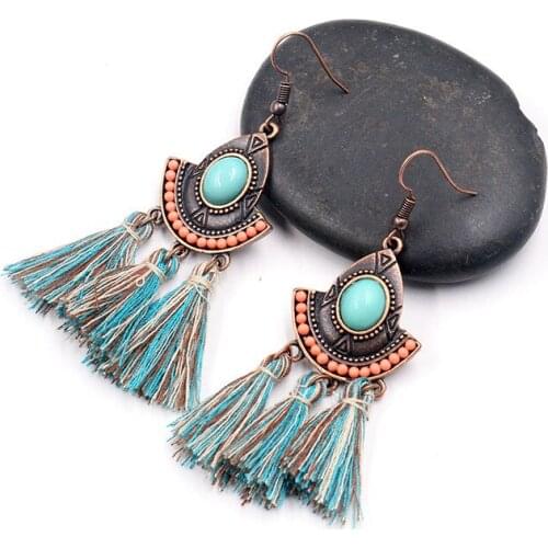 New Fashion Bagel Fringed Geometric Semi-circular Earrings