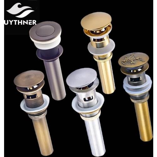 New Arrival US Free Shipping Five Color Bathroom basin waste Pop Up Waste Vanity Vessel Sink Drain Without Overflow
