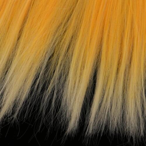 Dolls Straight Hair Wig High Temperature Wire Hairpiece For 1/3 1/4 1/6 BJD Girl Doll DIY Making -Orange