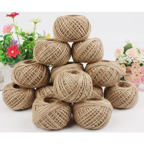 50M Macrame Cord Rope Twisted String Handmade Natural Burlap Hessian Jute Twine Rope DIY Home Wedding Accessories Gift Packing