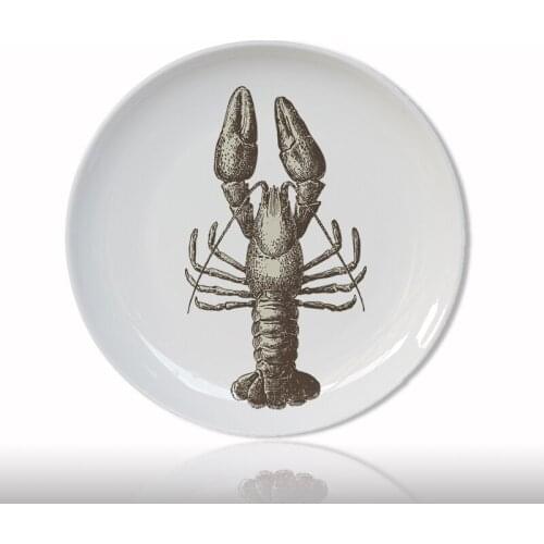 Underwater World Theme Fish Plates Retro Creative Snack Dish Bar Hotel Home Decorative Hand-painted Pattern DIY Sunchamo