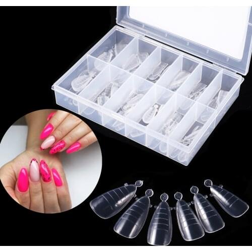 FULL cover stiletto Quick Building Dual Extension Forms False Tips Poly Nail Gel System UV Acrylic Coffin Art Top Mold