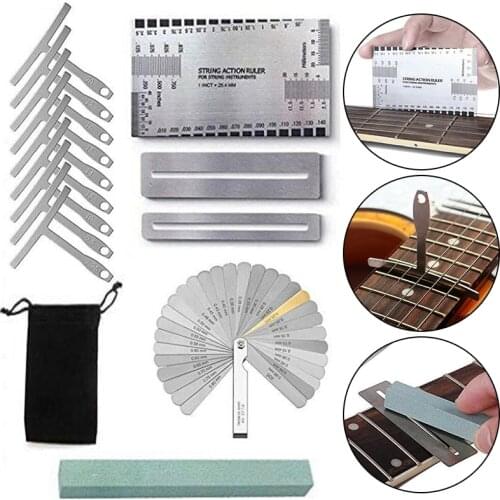 Premium Luthier Tools Professional Guitar Repairing Adjustment Making Measuring Tool Set for Electric Bass Guitar Musical Tools