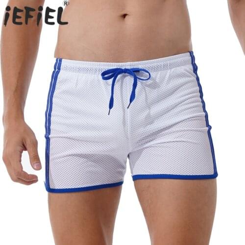 Summer Men Fashion Quick-drying Board Shorts Stretchy Drawstring Beach Shorts Slim Fit Swim Trunks Fitness Sports Short Pants