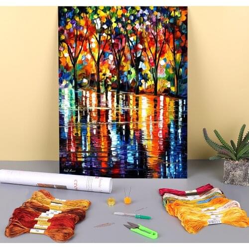 Sleeping Amsterdam Printed 11CT Cross-Stitch DIY Embroidery Patterns DMC Threads Craft Handicraft Sewing Handmade Sales Design