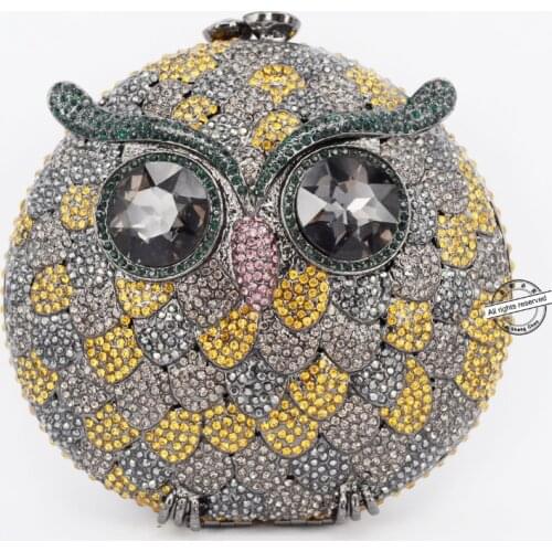 Stylish Crystal evening clutch bags women owl clutch bag womens luxury designer bags Very beautiful inclined crossbody bag 88371