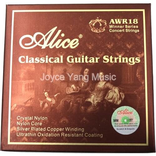 Alice AWR18 Classical Guitar Strings Crystal Nylon Silver-Plated Copper Winding Ultrathin Oxidation Resistant 1st-6th Strings