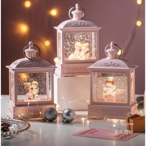 Light Crystal Ball Music Box , 8 Inch Dream Window Snow Globe Glass Castle , Wedding Gift , Girlfriend Gift , Valentines Gift