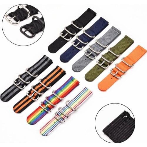 Woven Nylon Watch Sport Strap Band for Samsung Galaxy Gear S3 S2 Amazfit Huawei GT2 Nato Canvas Bracelet Band 20mm 22mm 24mm