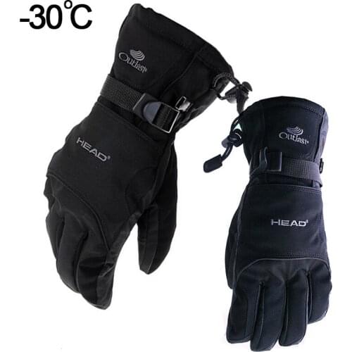 Outdoor skiing gloves with minus 30 degrees are windproof and waterproof, thickened and warm cycling gloves