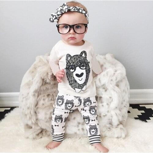 Spring Autumn Newborn Baby Clothes Cotton Long Sleeve Tops+Pants 3-24 Months Fashion Toddler Infant Clothing Sets