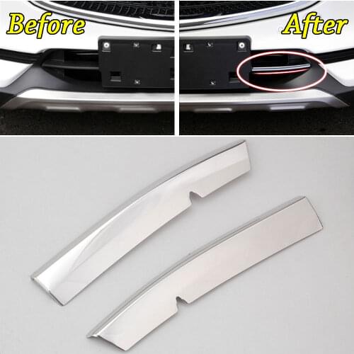 For Mazda CX5 CX-5 2017 2018 Steel Chrome Front Bottom Bumper Protector Lower Moulding Grill Grille Hood Cover Car Accessories