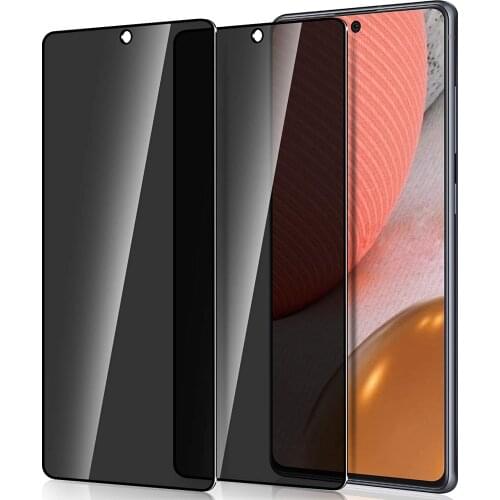 2 PACK Privacy Filter Tempered Glass Film AntiSpy Shield Screen Protector for Samsung Galaxy A72 5G A52 A32 A12 5G A02