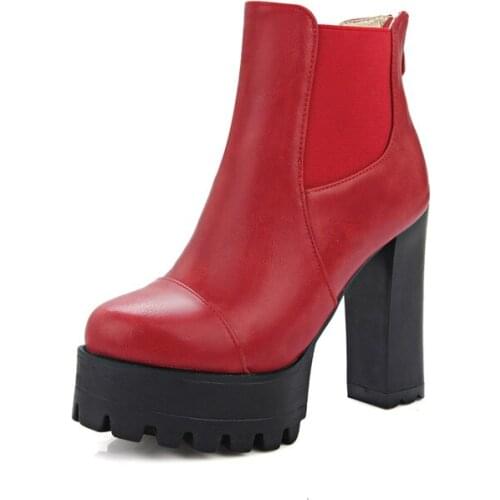 Big SizeSimple waterproof platform short boots boots women shoes ankle boots for women ladies boots shoes woman winter