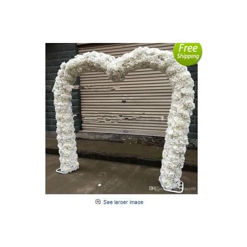 10pcs/lot Wedding Wall Backdrop Decorative Artificial Rose Hydrangea Silk Flowers Runner Party Stage Decoration Flower Rows