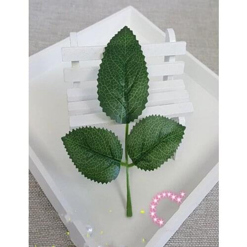 200PCS big size silk leaves Artificial fake rose Hydrangea flower vine leaf diy flower bouquet material decorations supplies