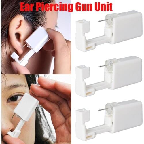 3pcs/set Disposable Sterile Ear Piercing Unit Cartilage Tragus Helix Piercing Gun NO PAIN Piercer Tool Machine Kit Stud Design