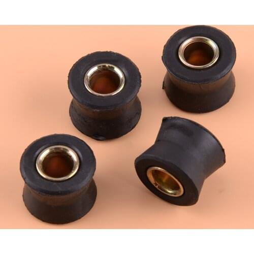 4pcs Black 10mm Rubber Motorcycle Bike Rear Shock Absorber Bush Spare Part