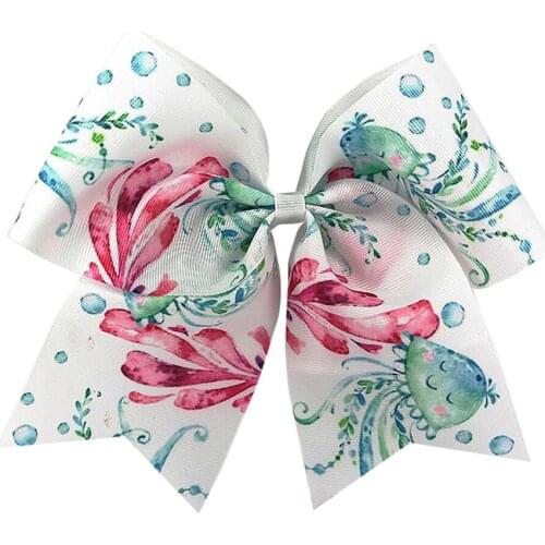 7inch Large hair bow elastic Cheer Bow Cheerleading Dance bowknot For Girls Hair Accessoires 20pcs