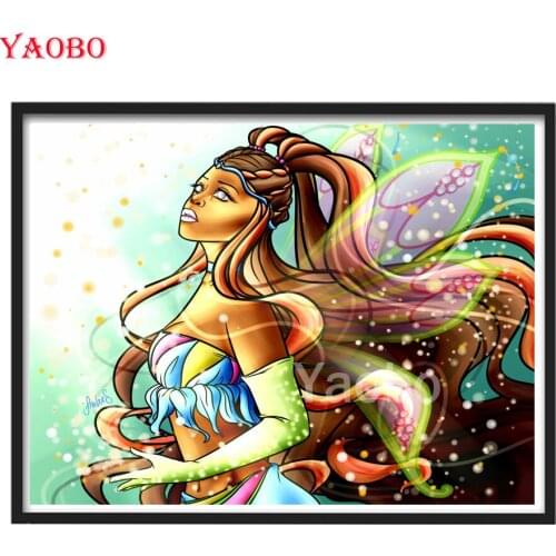 Full Square Round Diamond DIY Diamond Painting African woman fantasy art Diamond Embroidered Cross Embroidery Mosaic, Top Gift