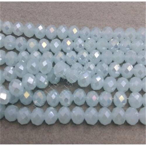 Free Delivery! beautiful Charming 6x8mm Blue Crystal Gem Loose Beads 70pcs DIY Fashion Jewelry Design JT5203-2