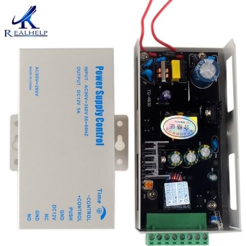 Realhelp 12V 5A Door Access Control System Switch Power Supply High Quality safety AC 90~260V Time Delay Set