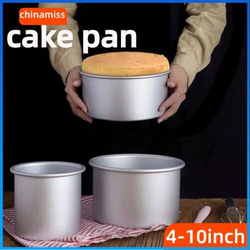 4-10 inch Aluminum Round Cake Bakeware solid bottom Chiffon Cake die for aluminum alloy DIY Home baking cake mold pan cake tin