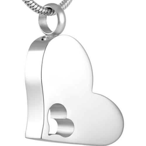 IJD8528 Laser Cut Out Hollow Heart Stainless Steel Memorial Urn Pendant Engravable Blank Heart Cremation Jewelry For Ashes