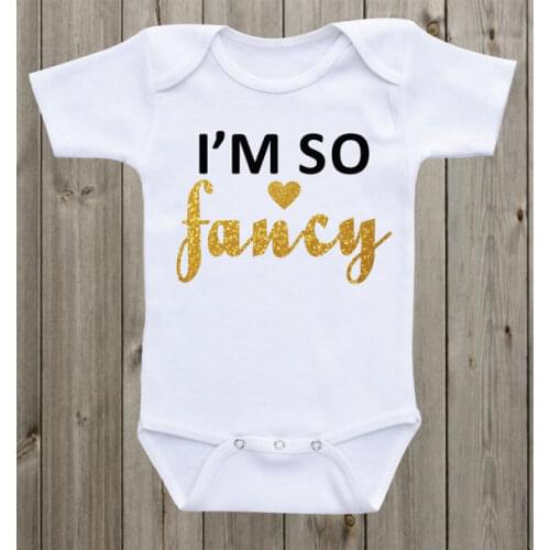 Custom text I'm so fancy Newborn infant baby bodysuit onepiece romper Outfit Take Home toddler shirt birthday party favors