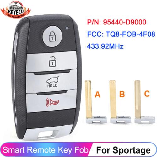 KEYECU OEM Keyless-GO Smart Remote Key FSK 433.92MHz ID47 Chip Fob for Kia Sportage 2016 2017 2018 P/N: 95440-D9000