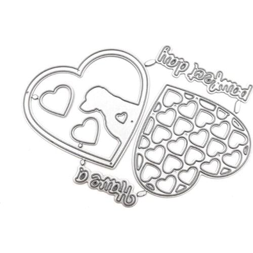Heart Dog Metal Cutting Dies Stencils DIY Scrapbooking Album Paper Card Template Mold Embossing Decoration